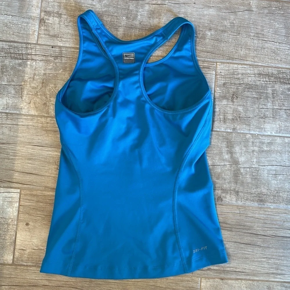 Nike Blue Athletic Dry Fit compression  Tank Top